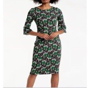 Boden Women’s Delia Pencil 3/4 Bell Sleeve Dress Gray Green Size 10R